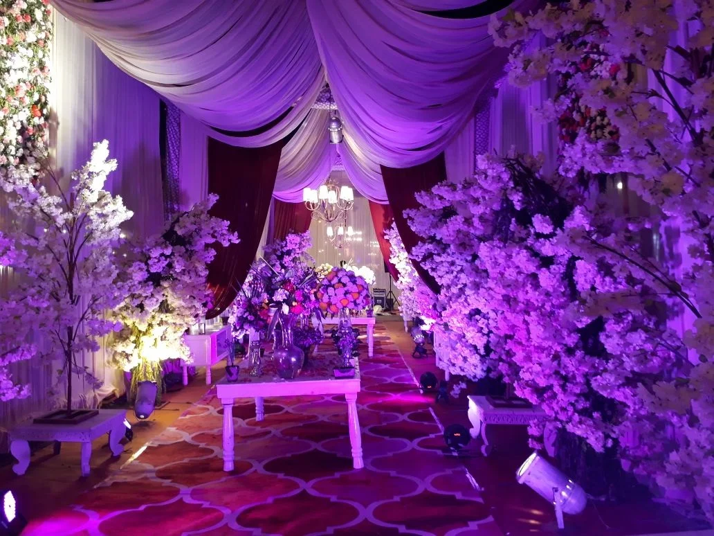 entrance decoration for weddings in Mussoorie with floral arches and lighting