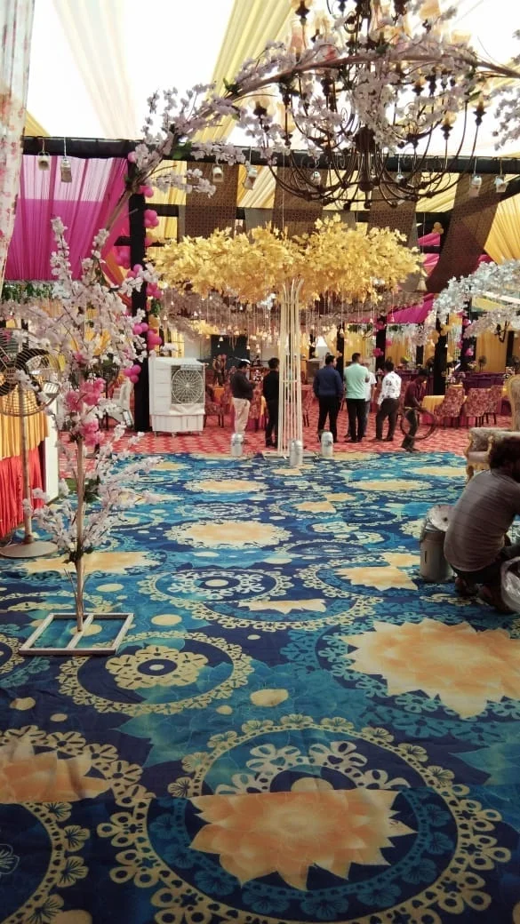 outdoor wedding decor in Mussoorie with scenic backdrops and elegant styling
